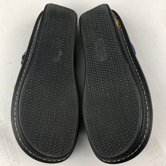 ALEGRIA Women's 38 (8-8.5) Venus Multicolor Gleam Leather Strappy Wedge Sandals - Picture 9 of 13